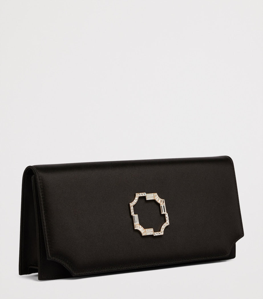 Malone Souliers Vivien satin evening clutch, imported from the UK