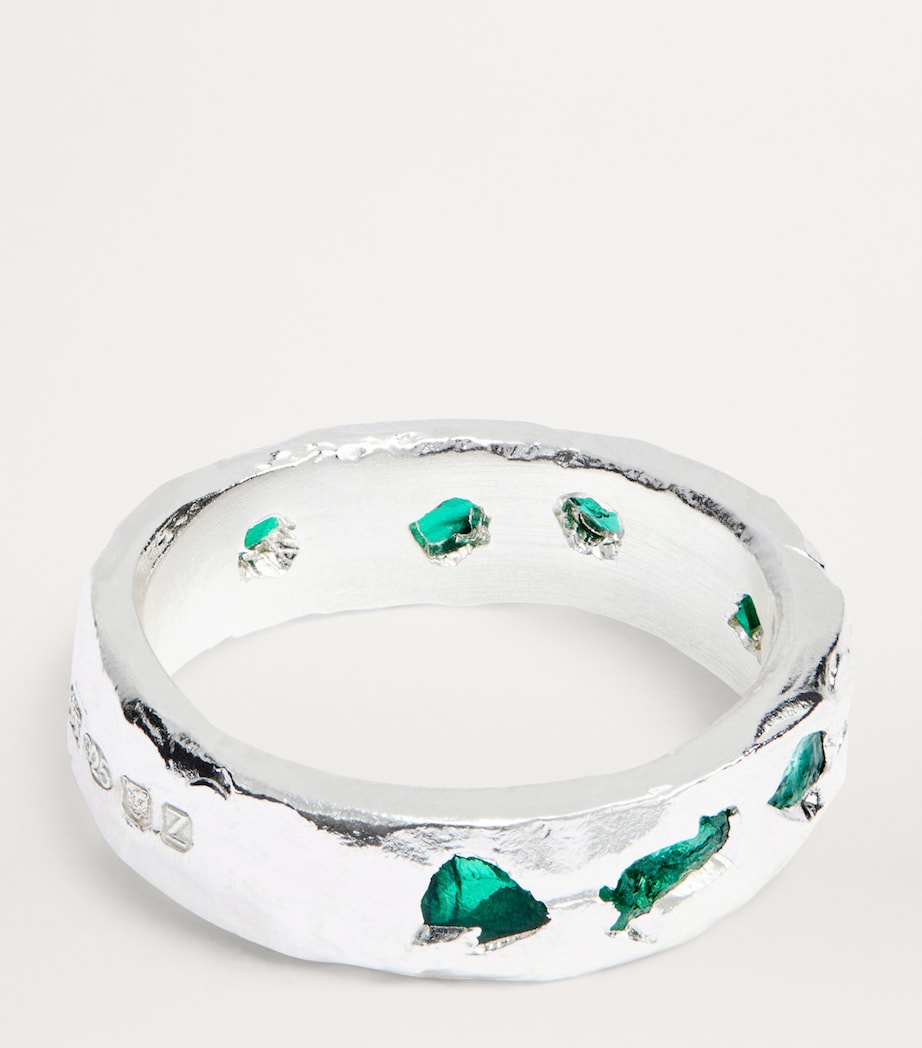 The Ouze sterling silver emerald ring (British brand)