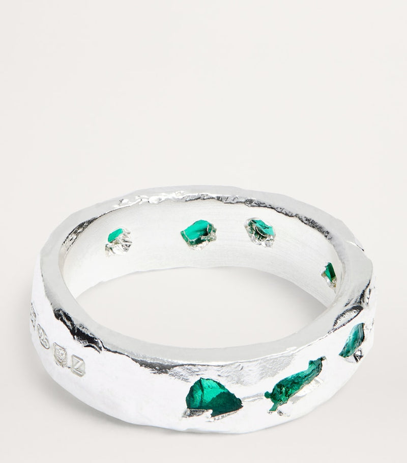 The Ouze sterling silver emerald ring (British brand)