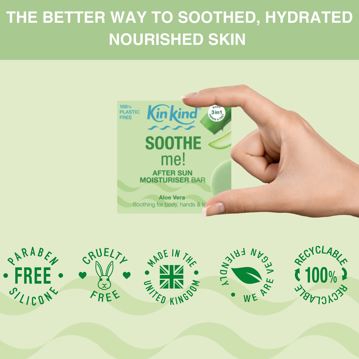KinKind SOOTHE me after sun bar 40g - British product