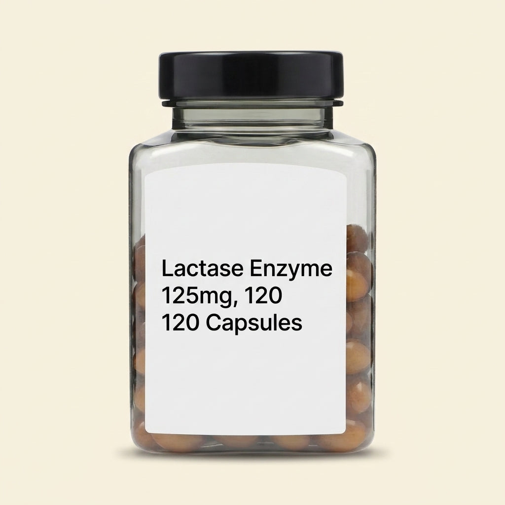 Holland & Barrett Lactase Enzyme supplement 125mg 120 capsules, UK version
