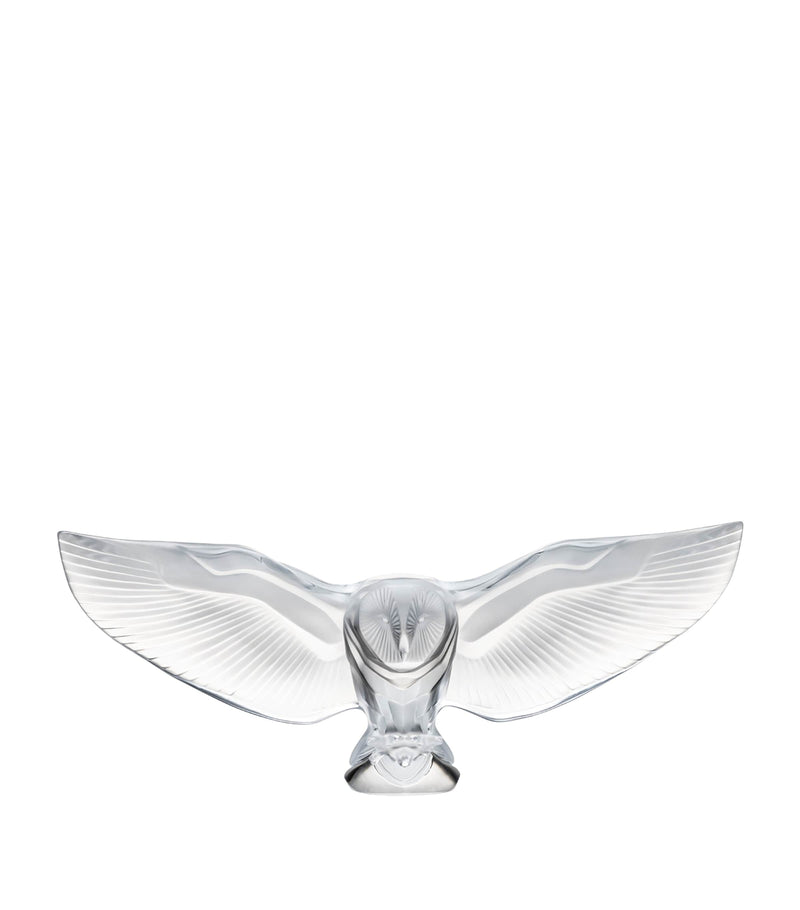Lalique Barn Owl crystal sculpture, UK version
