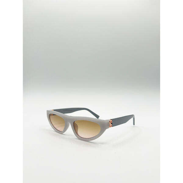 SVNX retro oval sunglasses light grey, imported from the UK