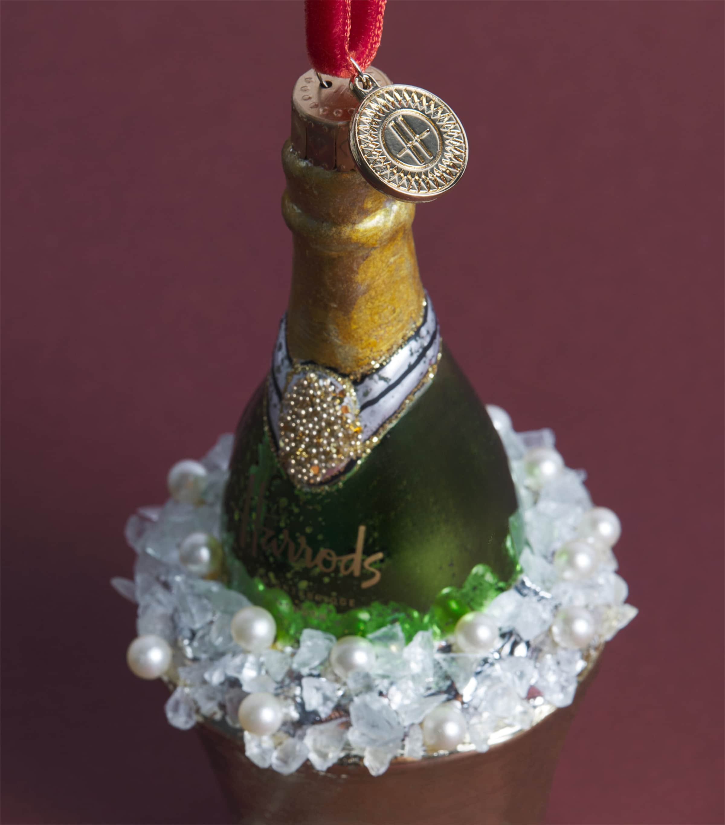 Harrods champagne bucket tree decoration 10cm - British product