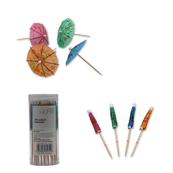 Sainsbury's Home Cocktail Umbrellas 20pk GOODS Sainsburys   