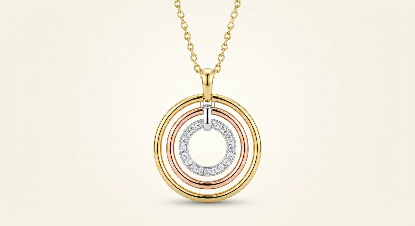 Cartier Mixed Gold and Diamond Trinity Necklace