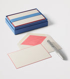 Smythson 10-piece correspondence cards and envelopes set with candy pink borders (British brand)