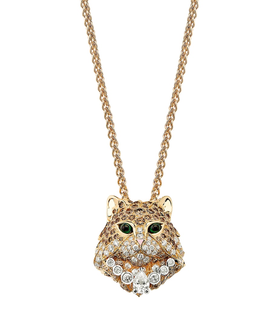 Boucheron diamond cat necklace 18kt gold - (British brand)