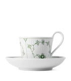 Royal Copenhagen Green Fluted Plain cup saucer set, imported from the UK