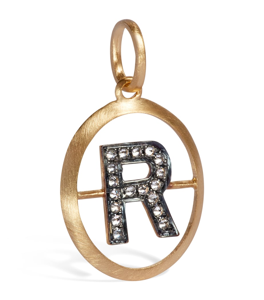 Annoushka Initial R Pendant in 18-karat yellow gold with diamonds (British brand)