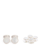 Deakin & Francis sterling silver mother-of-pearl round cufflinks, imported from the UK