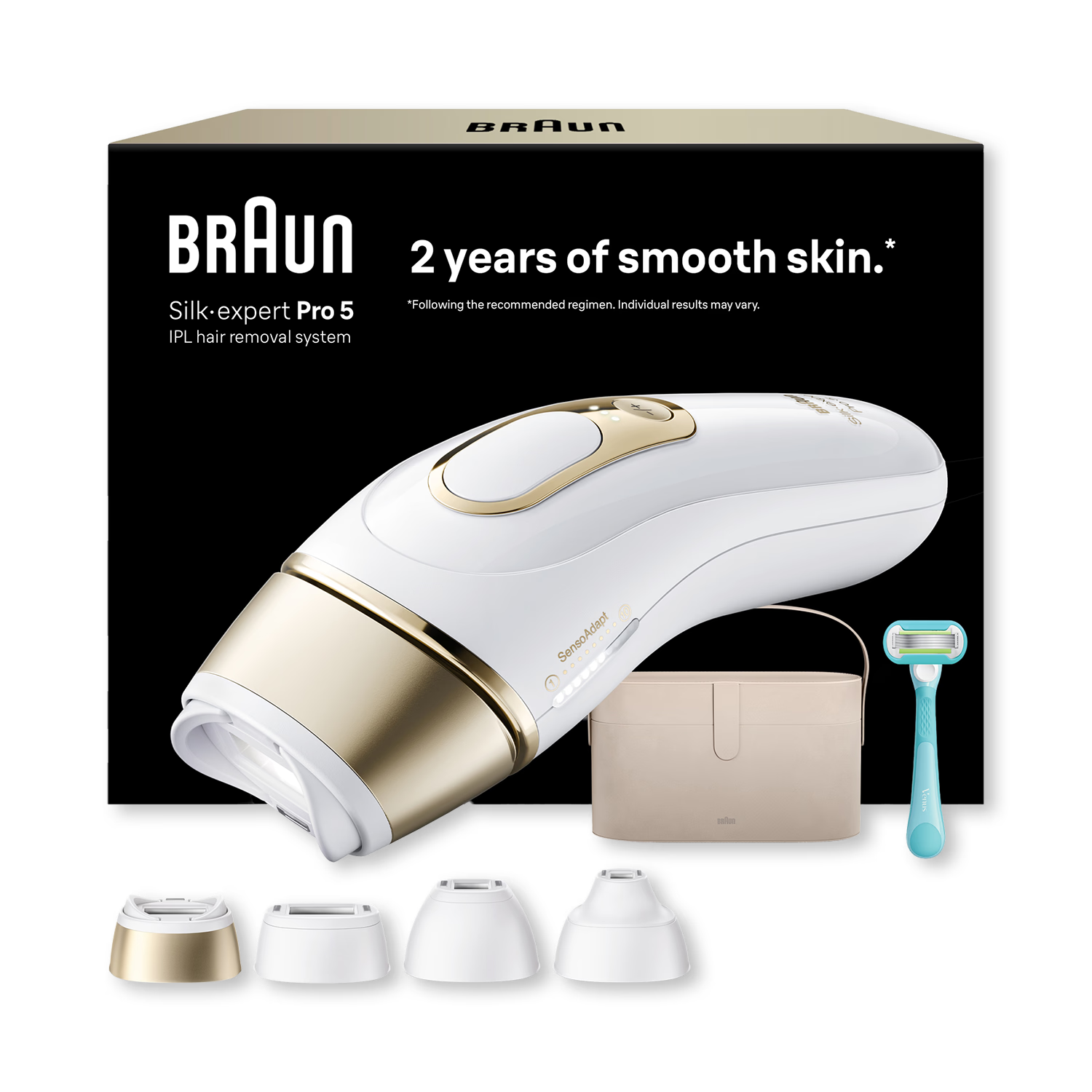 Braun IPL Silk·expert Pro 5, At Home Hair Removal, 4 Attachment Heads, PL5441