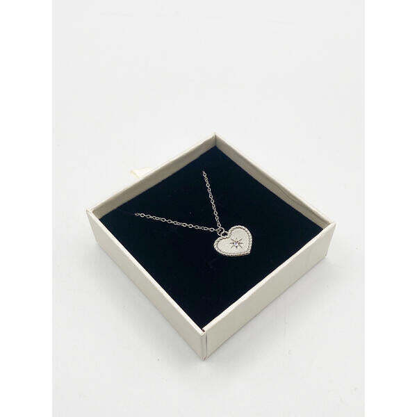 SVNX sparkly heart necklace silver, imported from the UK