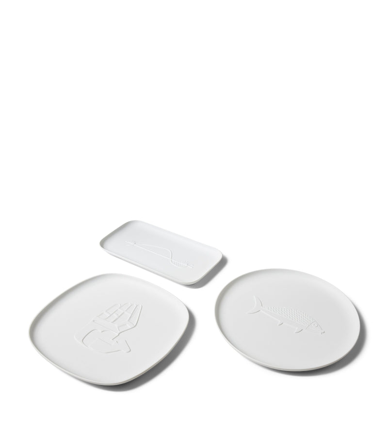 Cassina x Ginori 1735 porcelain tray with Le Corbusier Chandigarh design 34cm - British product