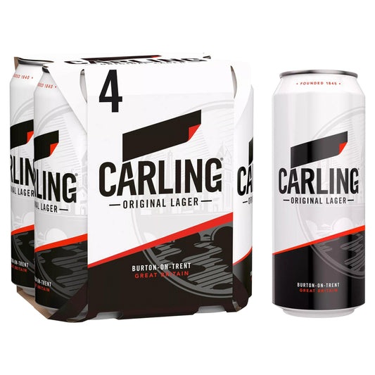 Carling Original Lager Beer Cans x4 440ml All beer Sainsburys   
