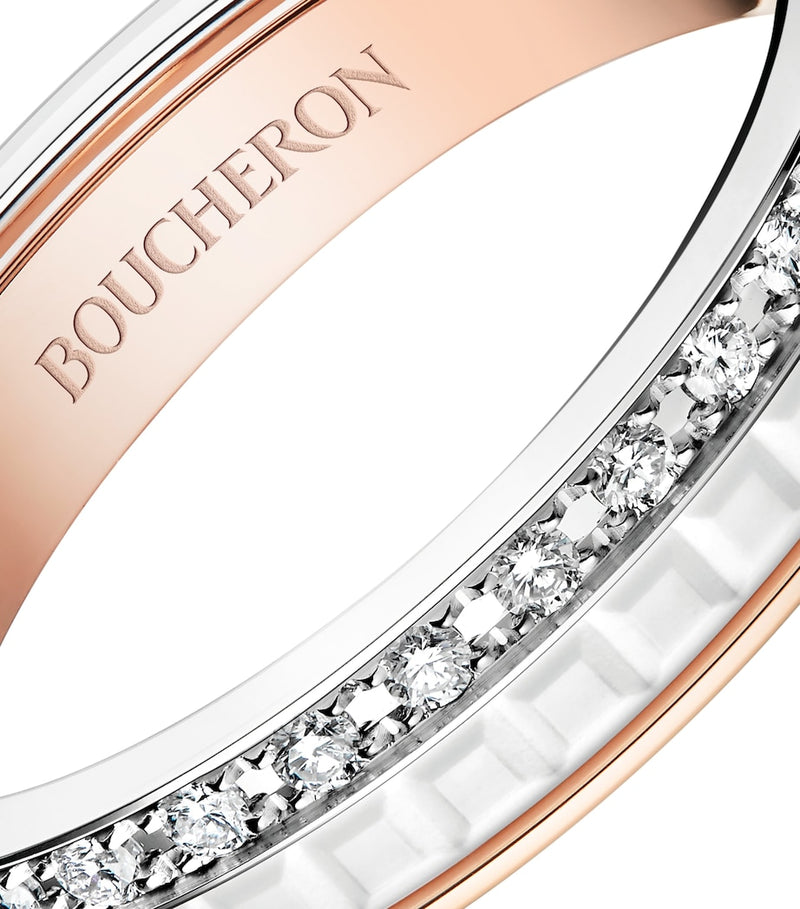 Boucheron White Edition wedding band with diamonds and ceramic - British product
