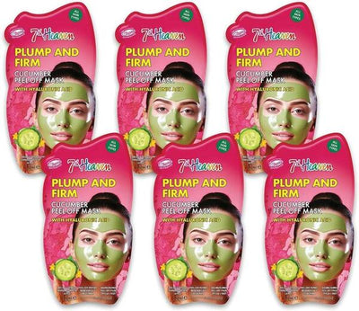 7th Heaven Agurk Peel Off Ansiktsmaske Hyaluronsyre Pakke med 6