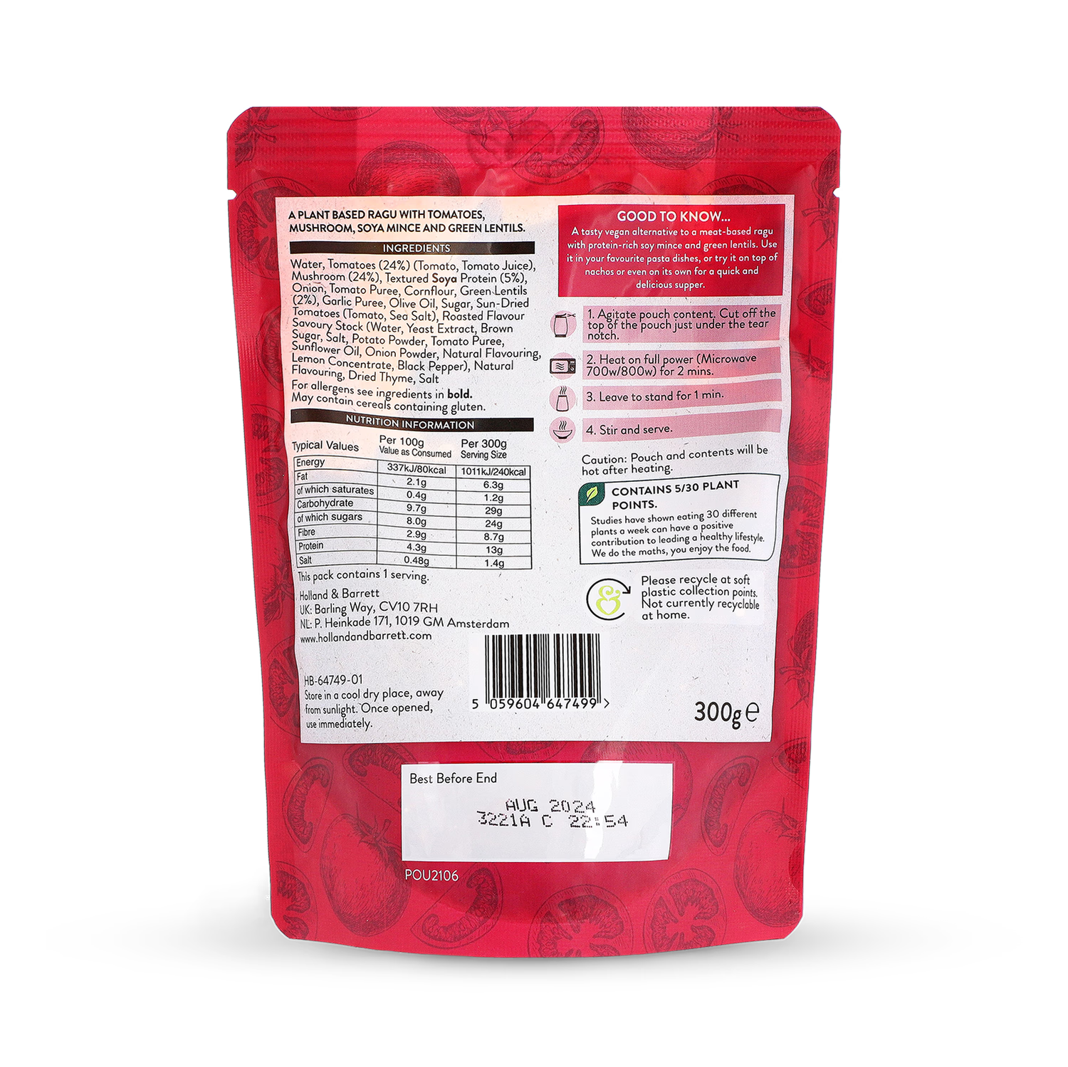 Holland & Barrett High Protein Ragu 300g, UK version