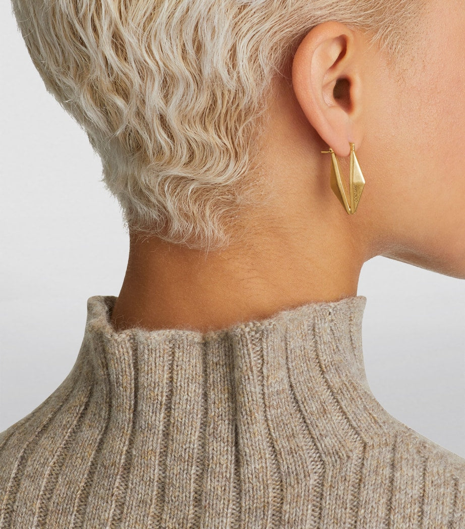 Jimmy Choo diamond chain earrings gold-tone brass - British product