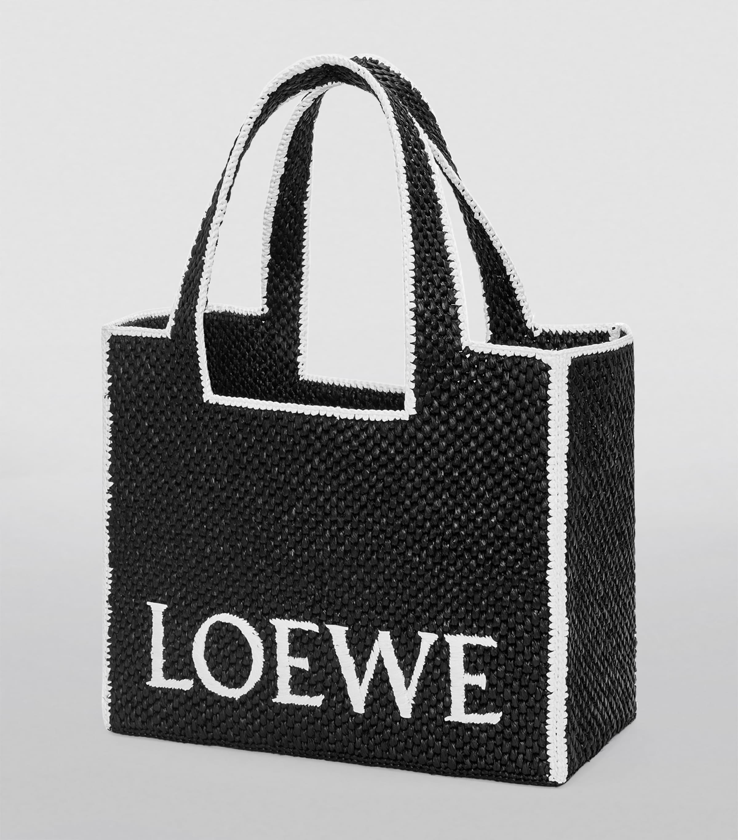 LOEWE Font woven raffia tote bag large (British brand)