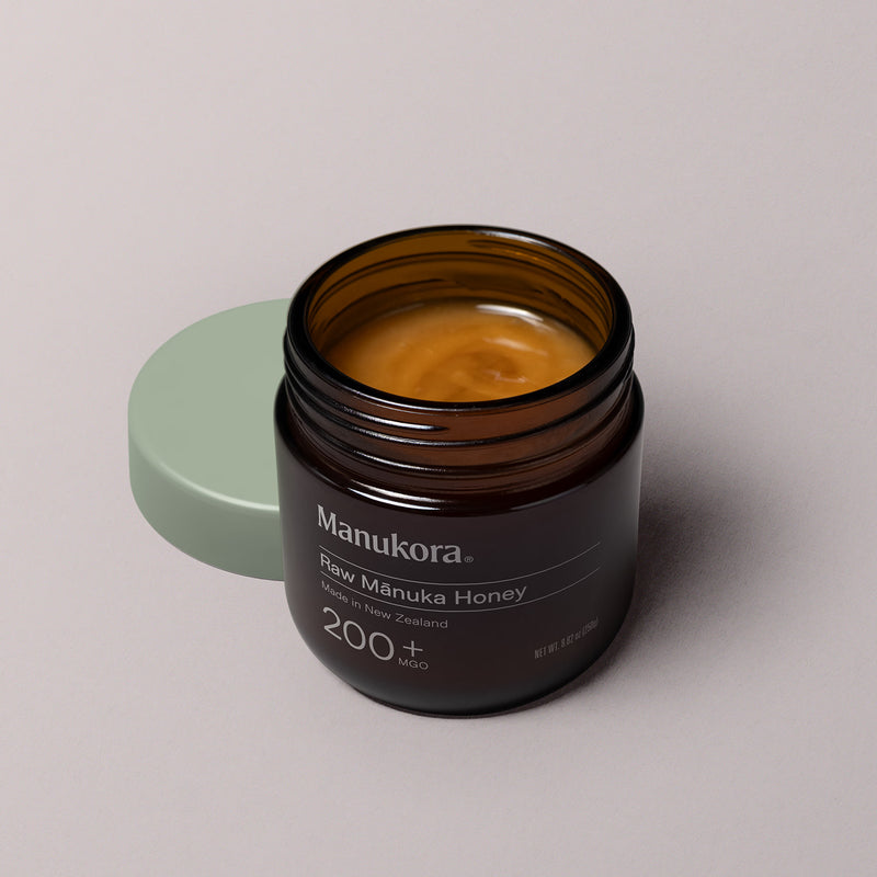 Manukora Manuka Honey MGO 200+ 225g jar, imported from the UK