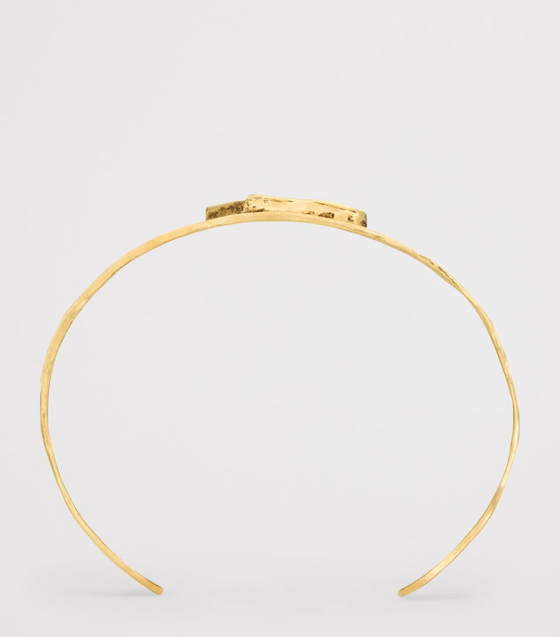Saint Laurent Cassandre Cuff Bracelet gold-tone metal (British brand)