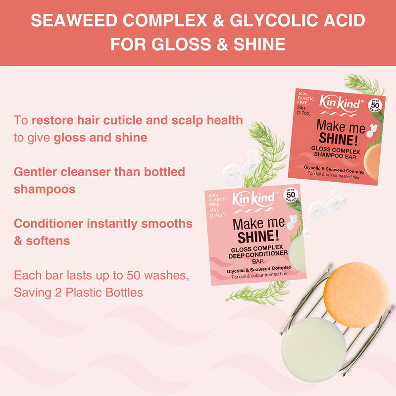 KinKind shampoo conditioner bar set 90g (British brand)