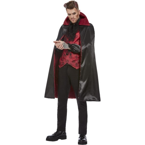 Smiffys devil costume Red & Black with cape and horns (British brand)