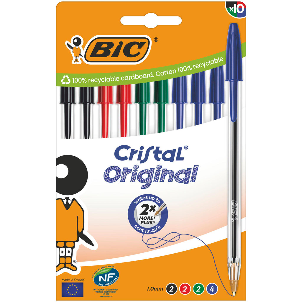 BIC Cristal Assorted Ballpens 10 Pack