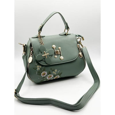 Superdrug Green Embroidered Crossbody Bag 24x17x10cm- Buy online at McGrocer