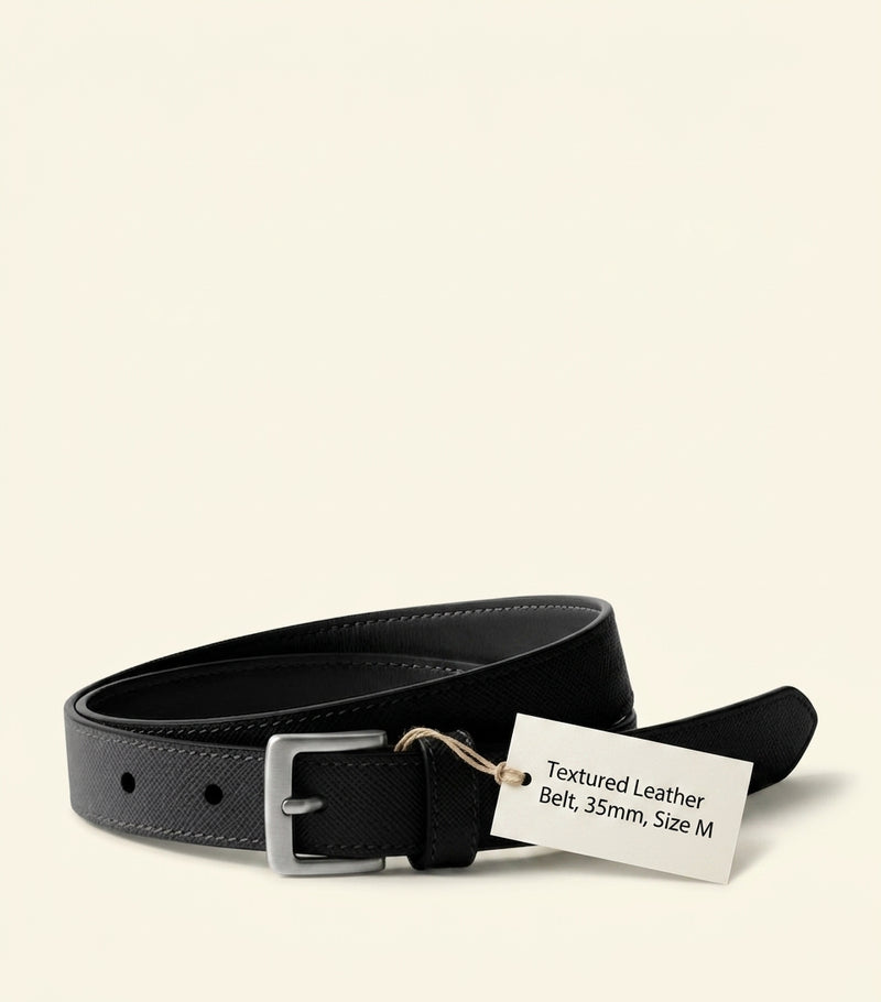 Prada Saffiano leather triangle belt, imported from the UK