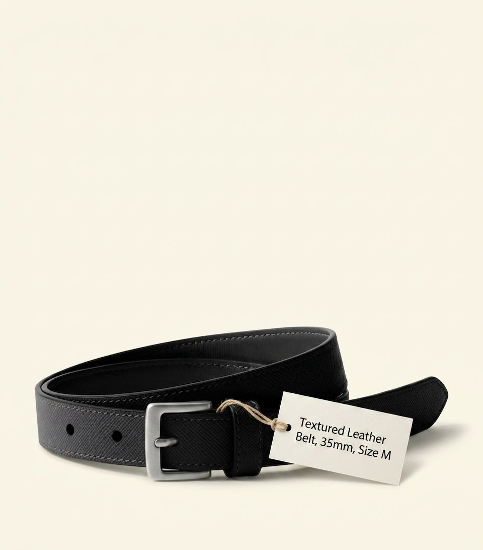 Prada Saffiano leather triangle belt, imported from the UK