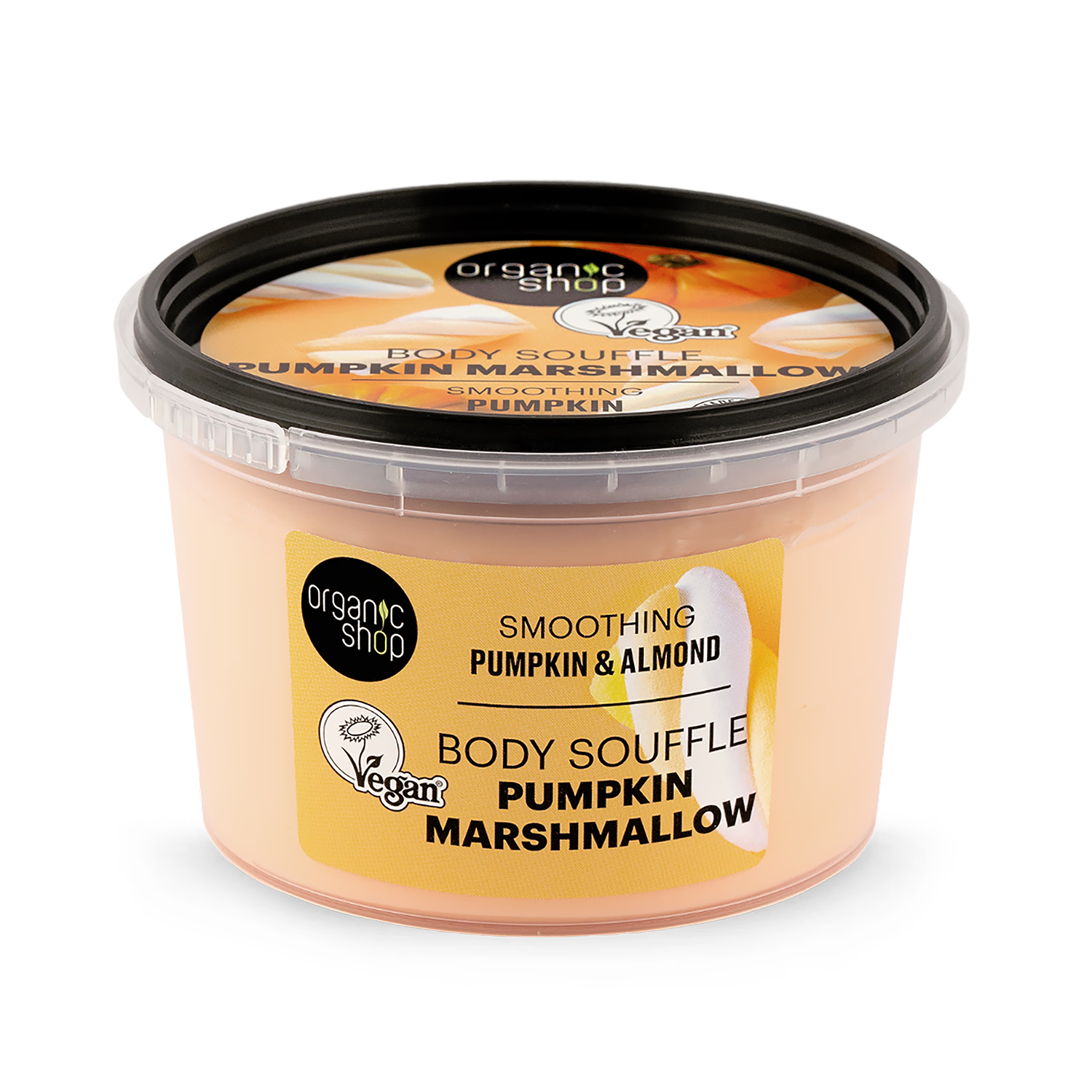 Organic Shop body souffle Pumpkin & Almond 250ml, imported from the UK