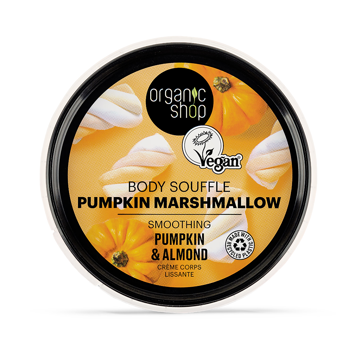 Organic Shop body souffle Pumpkin & Almond 250ml, imported from the UK