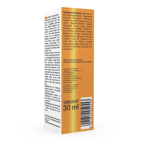Apis Brightening Serum with Vitamin C & Ferulic Acid 30ml, imported from the UK