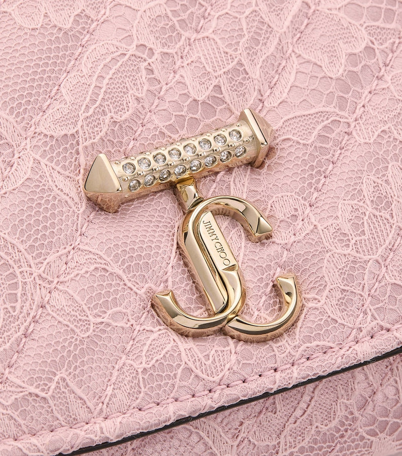 Jimmy Choo Curve chain wallet metallic leather H4cm W19cm, imported from the UK