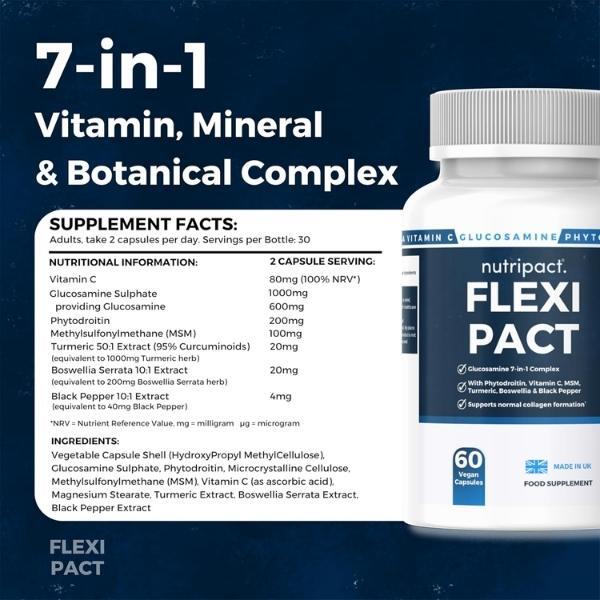 Nutripact joint care glucosamine complex 60 capsules, imported from the UK