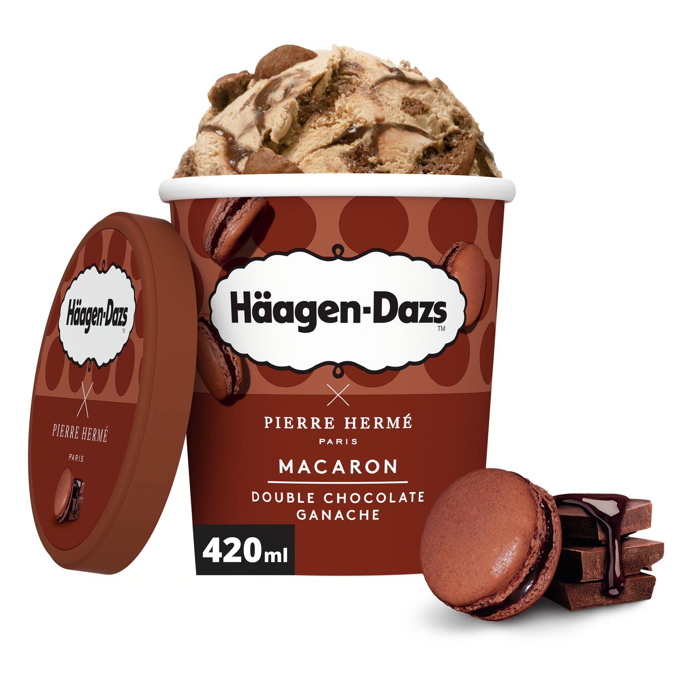 Haagen-Dazs Macaron Double Chocolate Ganache Ice Cream 420ml GOODS Sainsburys   