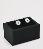 Deakin & Francis sterling silver sapphire mother-of-pearl cufflinks, UK version