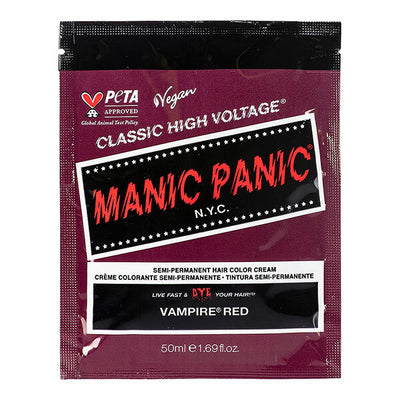 Superdrug Manic Panic High Voltage Classic Hair Colour Vampire Red 50ml- Buy online at McGrocer