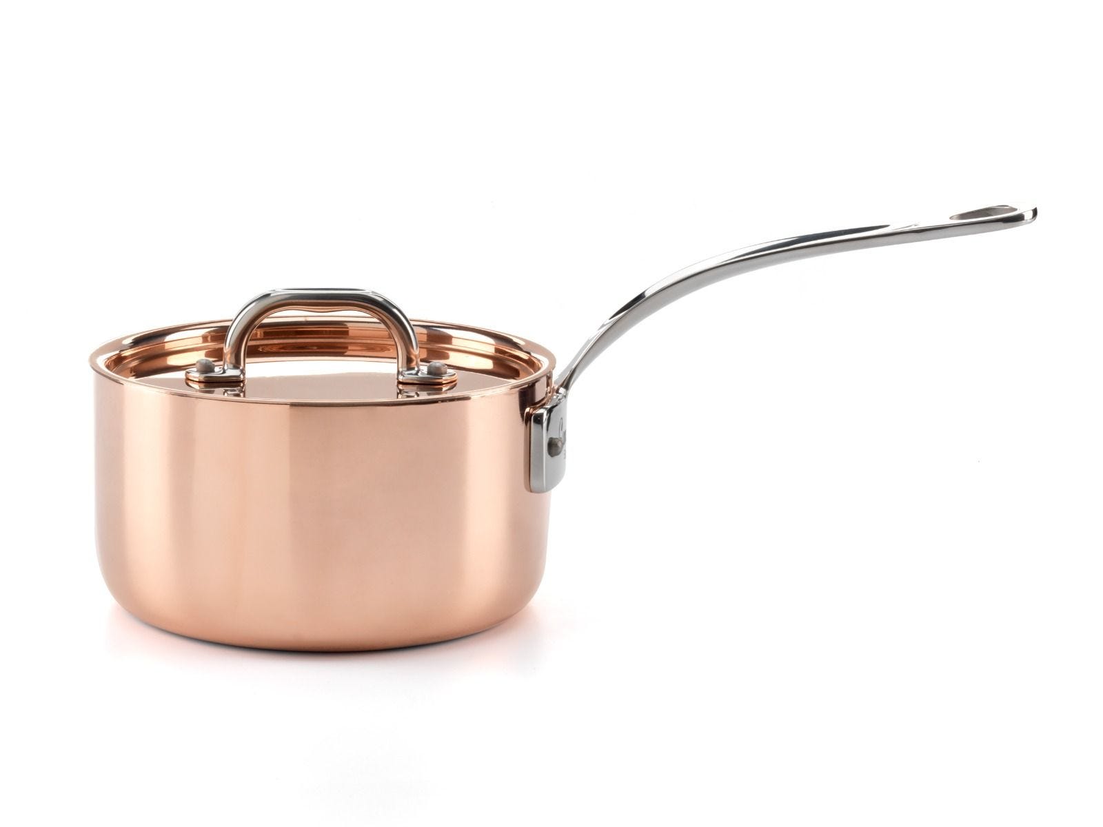 Samuel Groves copper induction pan set with lids, imported from the UK
