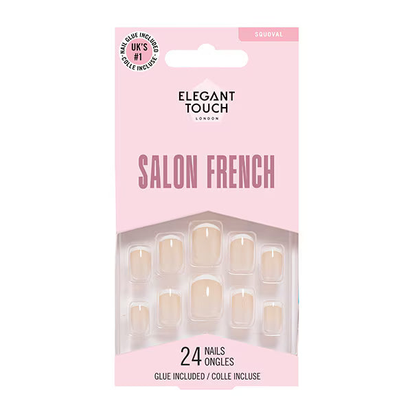 Pack of False Nails French Style 114 Squoval Shape - British product