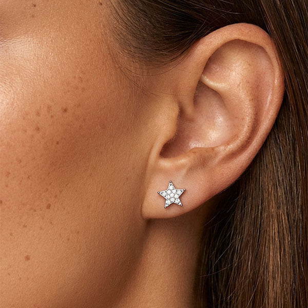 MUCHV small star earrings 0.6cm sterling silver - British product
