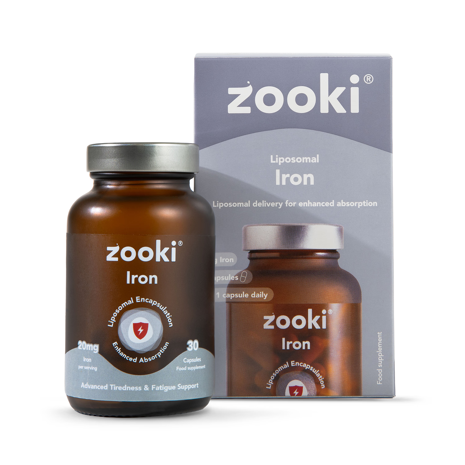 Zooki liposomal iron 20mg capsules 30 count, UK version