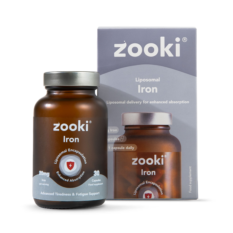 Zooki liposomal iron 20mg capsules 30 count, UK version