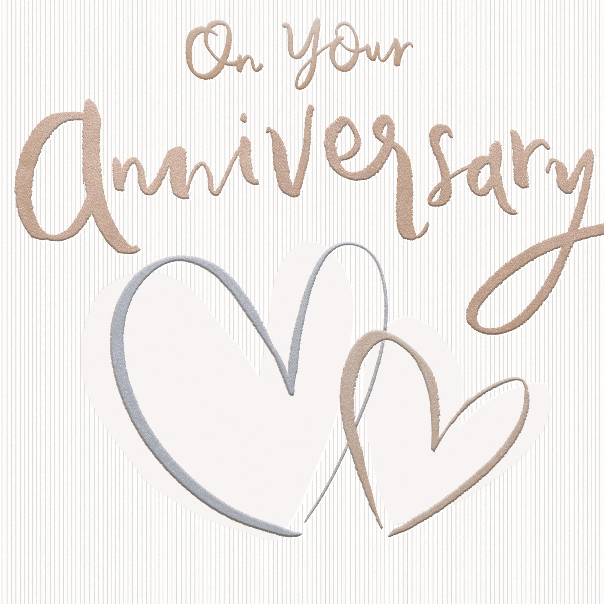 Pigment Productions Congratulations On Your Anniversary Card Loop Hearts Greeting Card GOODS Sainsburys   