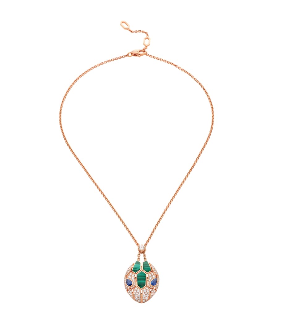 Bvlgari Serpenti necklace 18k rose gold pavé diamonds, UK version