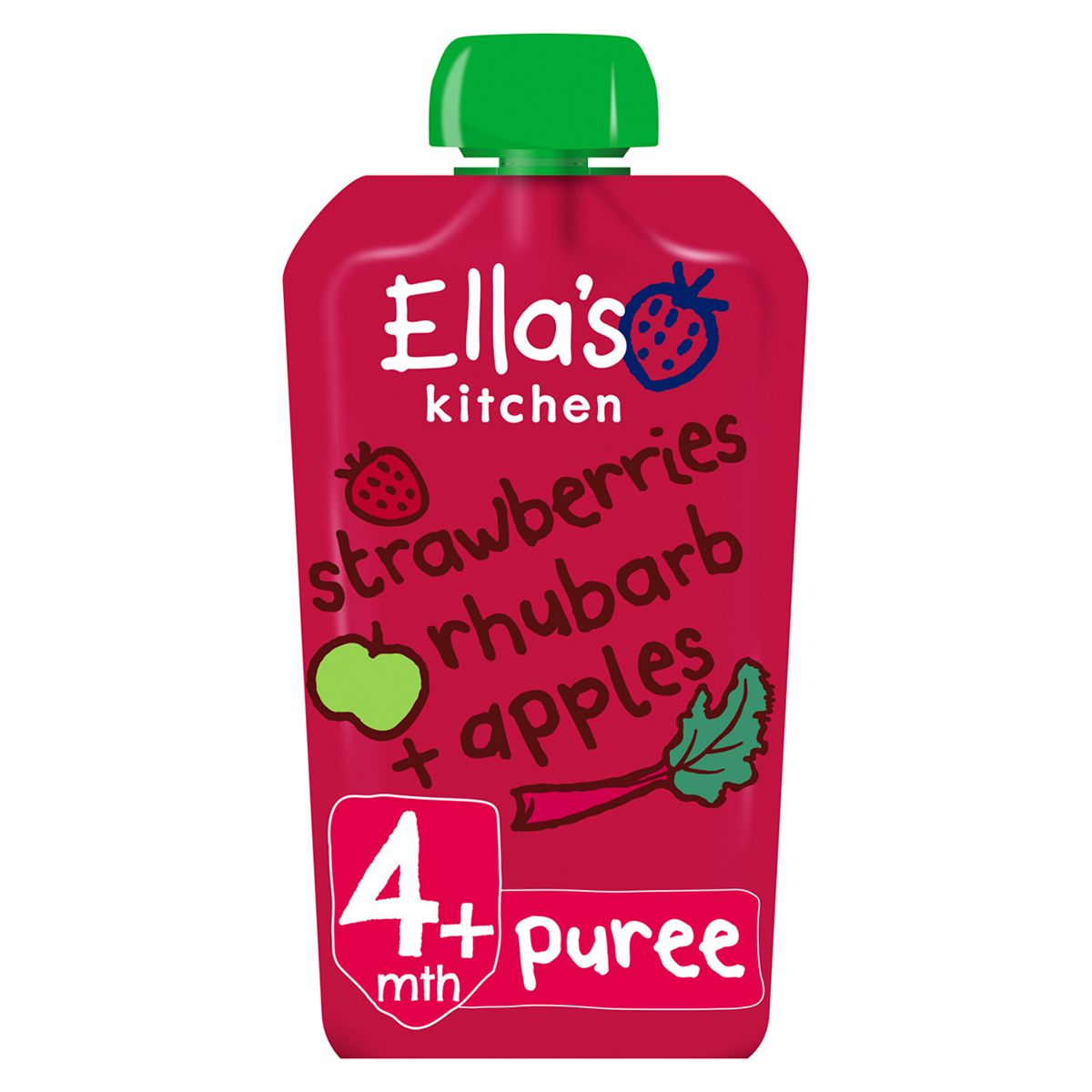 Ella's Kitchen Organic Strawberries, Rhubarb and Apples Baby Food Pouch 4+ Months 120g GOODS Boots   