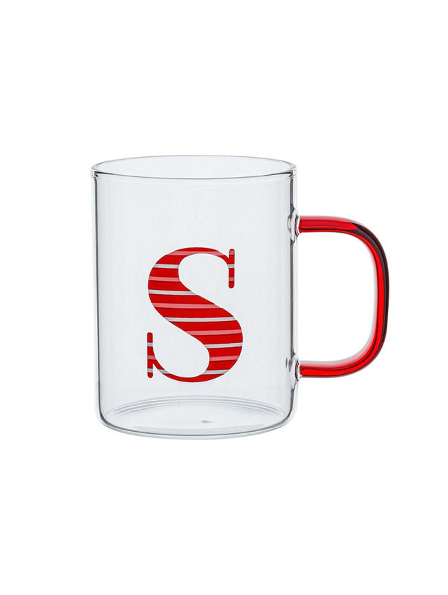 George Home Red Alphabet Glass Mug - S