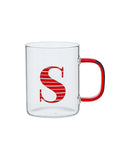 George Home Red Alphabet Glass Mug - S GOODS ASDA   